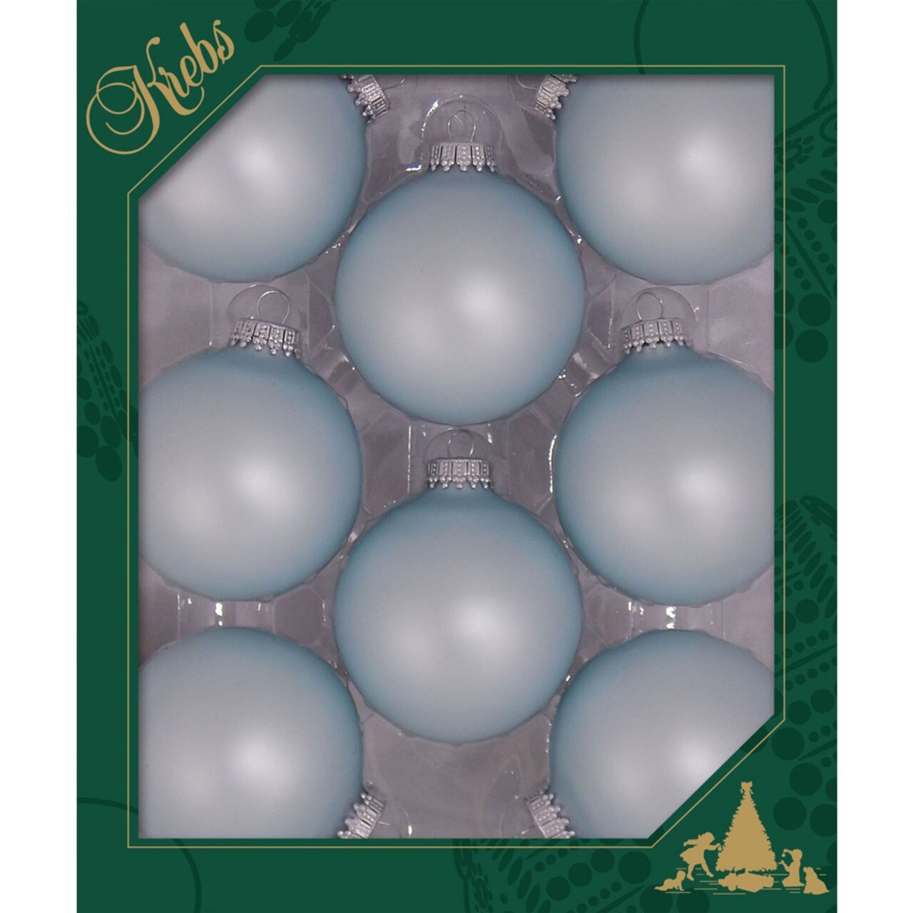 Christmas by Krebs 8ct Misty Aqua Blue Matte Glass Christmas Ball Ornaments 2.5" (67mm)